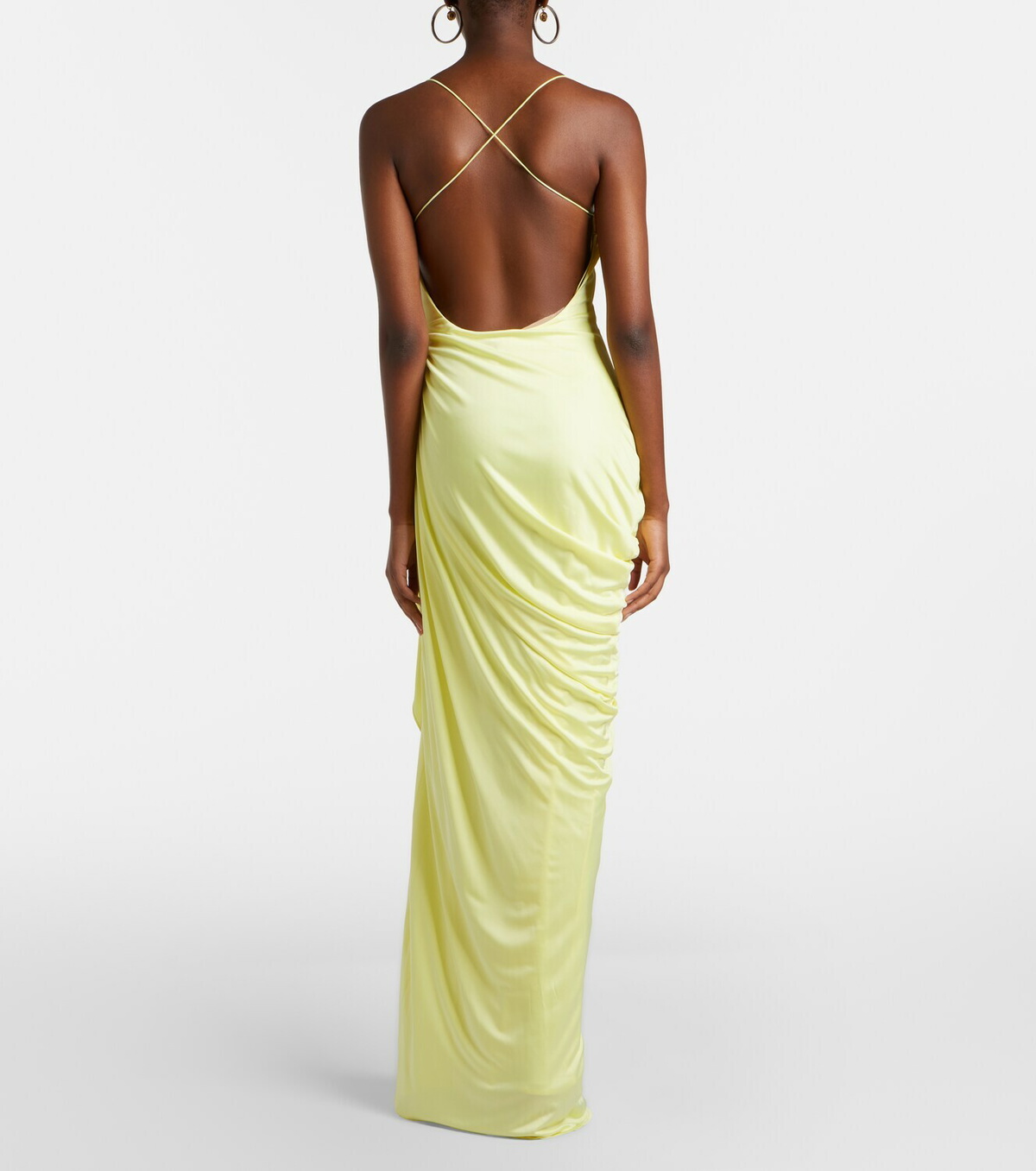 Versace Medusa draped jersey gown