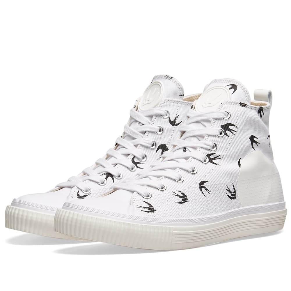 McQ by Alexander McQueen Swallow High Plimsoll White & Black McQ