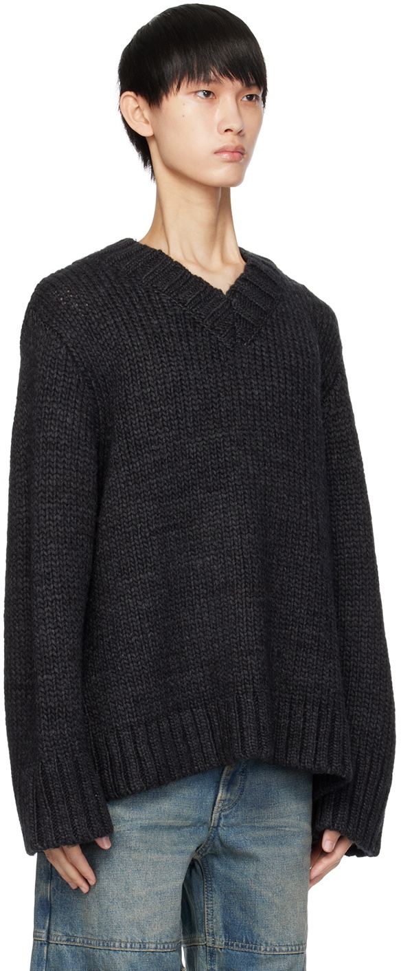 GUESS USA Black V-Neck Sweater