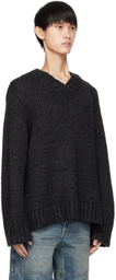 GUESS USA Black V-Neck Sweater