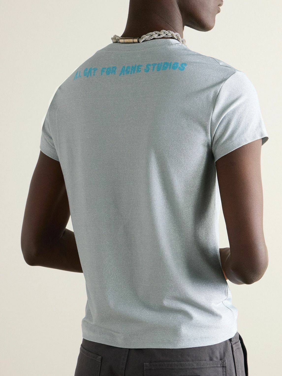 Acne Studios - Slim-Fit Printed Metallic Jersey T-Shirt