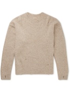 KAPITAL - Distressed Intarsia Wool Sweater - Neutrals