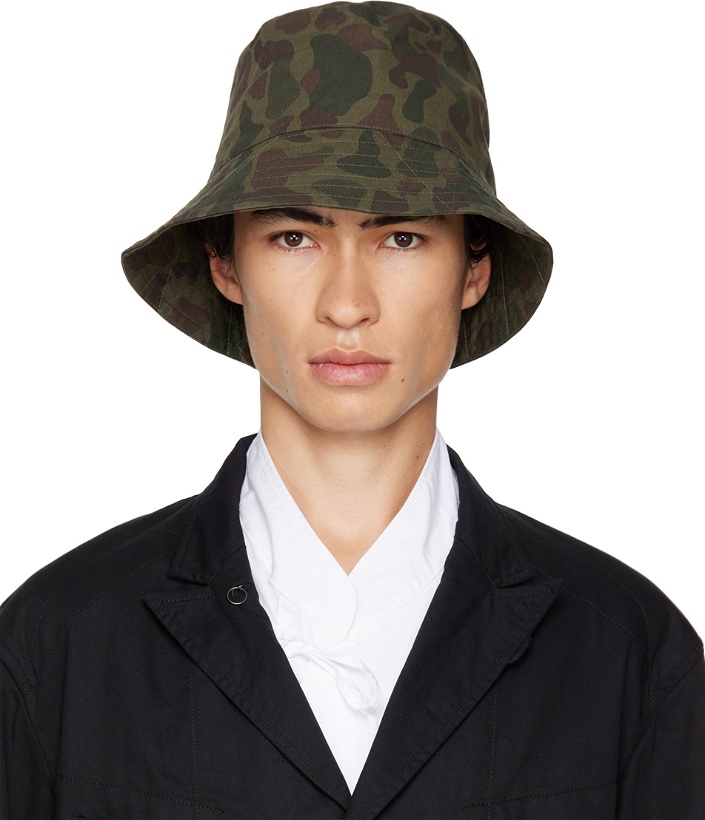 Photo: Engineered Garments Green Camouflage Bucket Hat