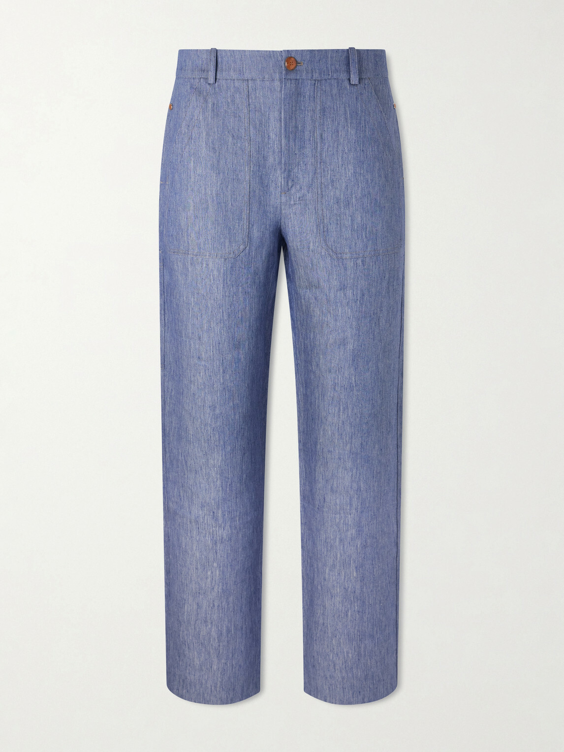 God's True Cashmere - Wide-Leg Linen Trousers - Blue