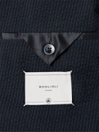 BOGLIOLI - Slim-Fit Unstructured Striped Cotton-Seersucker Suit Jacket - Blue