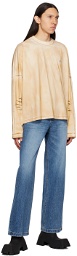 We11done Beige Washed Long Sleeve T-Shirt