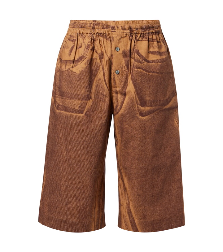 Photo: Acne Studios Printed cotton Bermuda shorts