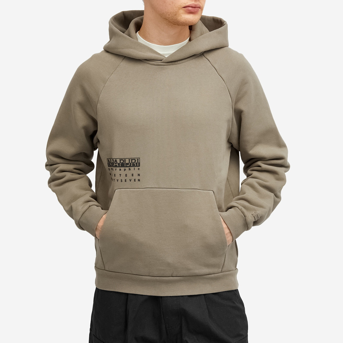 Napapijri Men's Premium 1987 Hoodie in Beige Brindle Napapijri