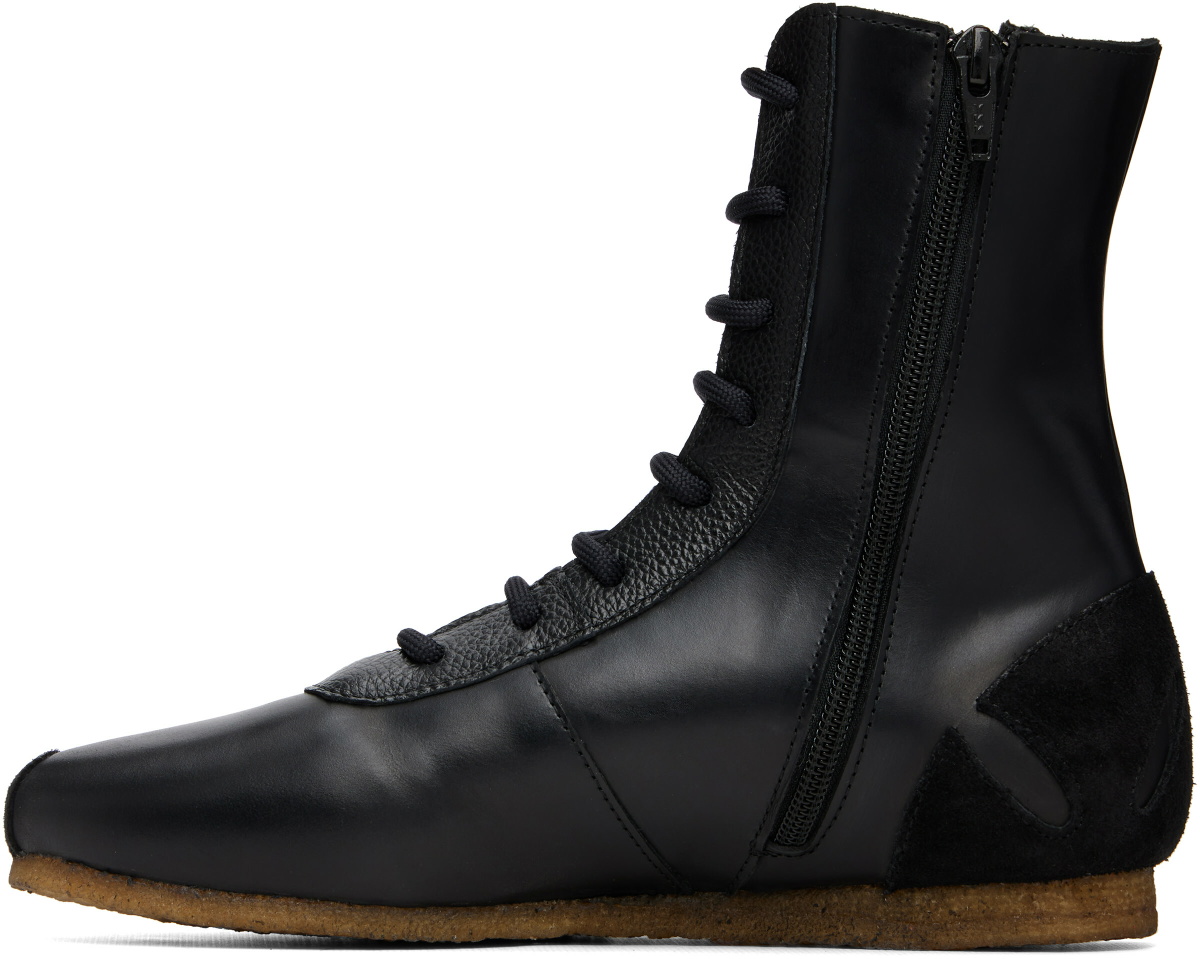 Stefan Cooke Black Slash Heel Boxer Sneakers