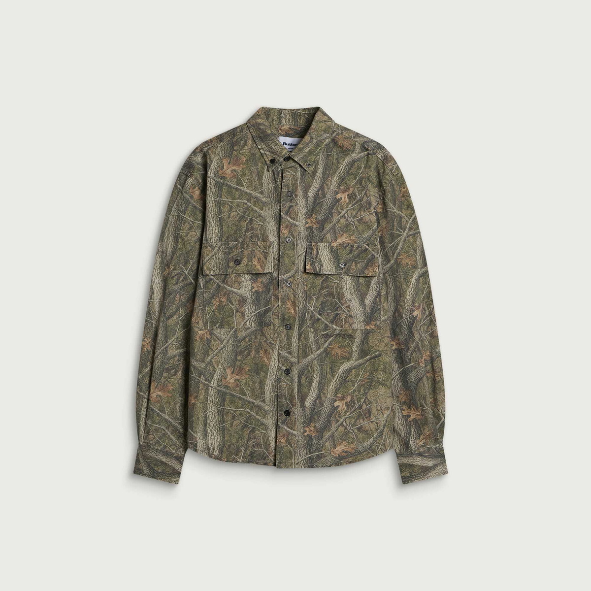 Butter Goods Men's Yard Shirt in Forest Camo