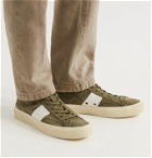 TOM FORD - Cambridge Leather-Trimmed Suede High Top Sneakers - Green