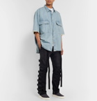 Fear of God - Oversized Frayed Washed-Denim Shirt - Blue