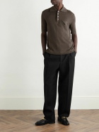 Bottega Veneta - Terry-Trimmed Linen and Cotton-Blend Polo Shirt - Brown