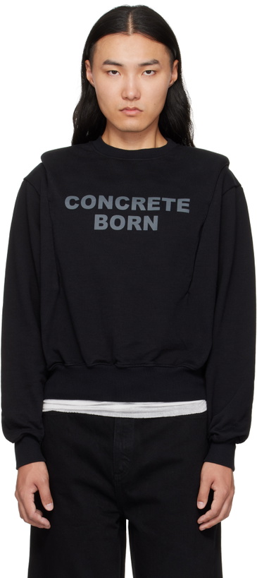 Photo: Han Kjobenhavn Black Collared Crewneck Sweatshirt