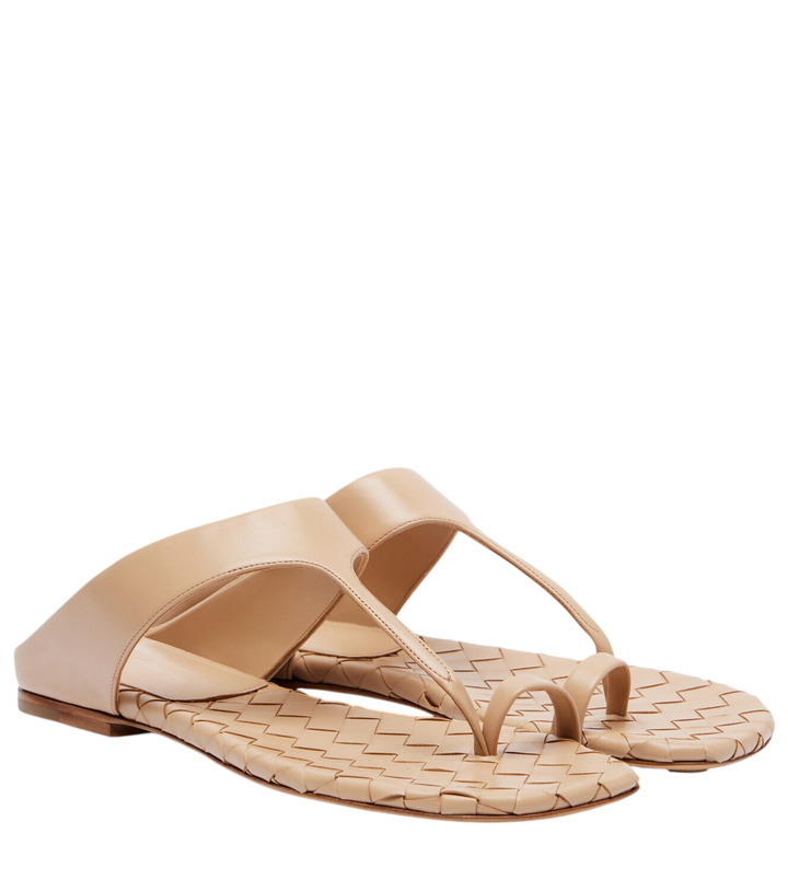 Photo: Bottega Veneta Livia Intrecciato leather thong sandals