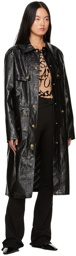 Versace Jeans Couture Black Croc Faux-Leather Jacket