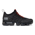 Nike Black and Red Air VaporMax Run Utility Sneakers