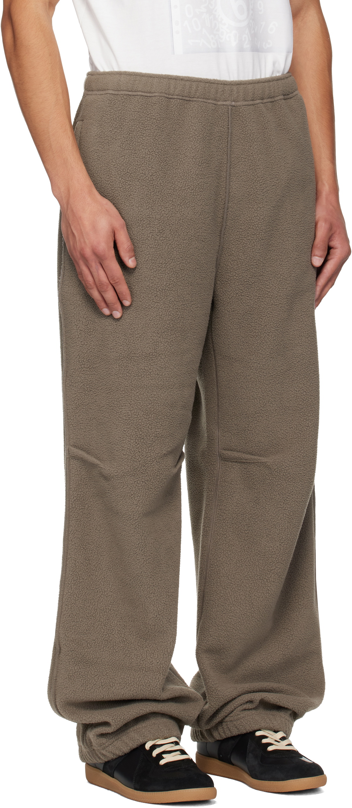 MM6 Maison Margiela Taupe Sherpa Fleece Sweatpants