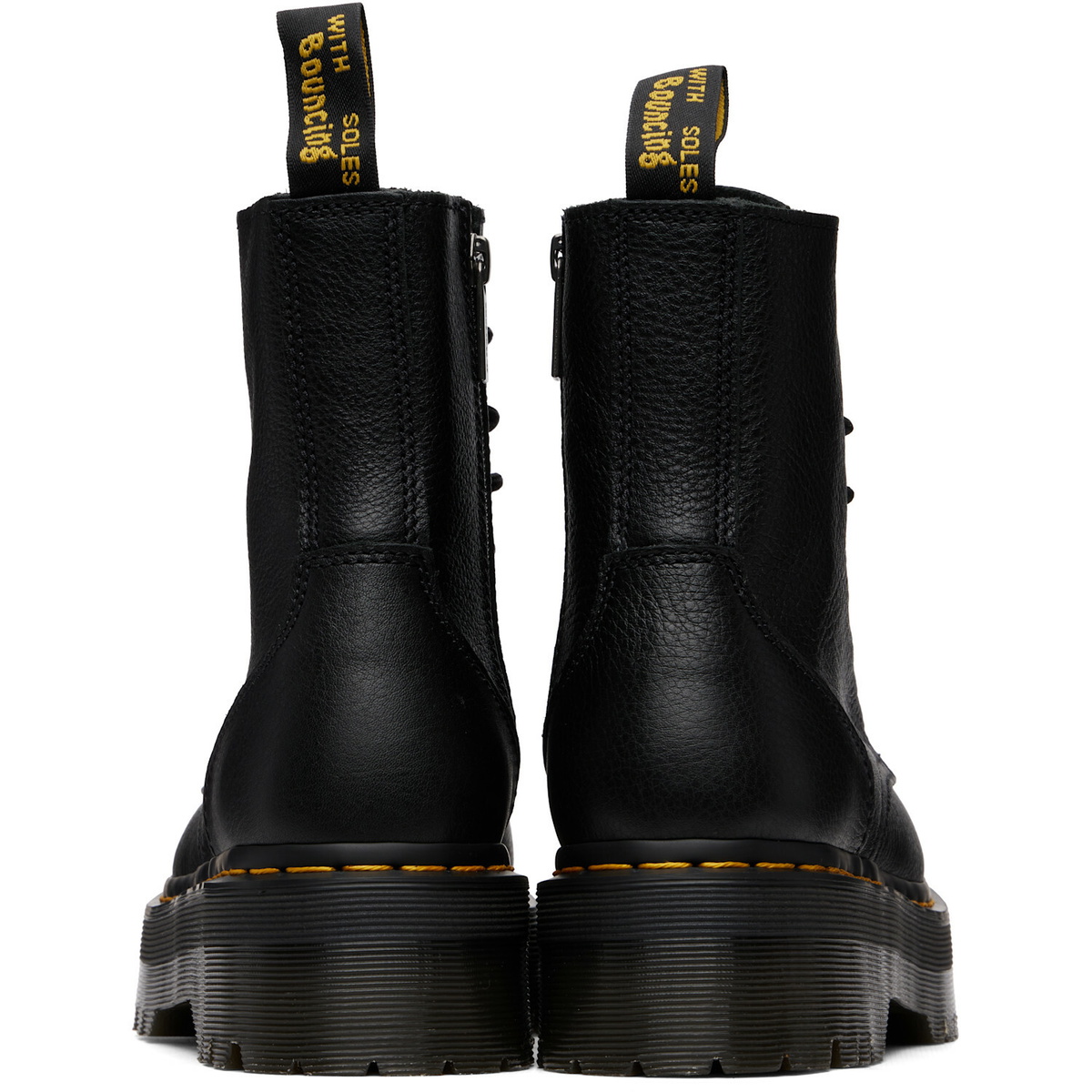 Dr. Martens Black Jadon Pisa Leather Platform Boots