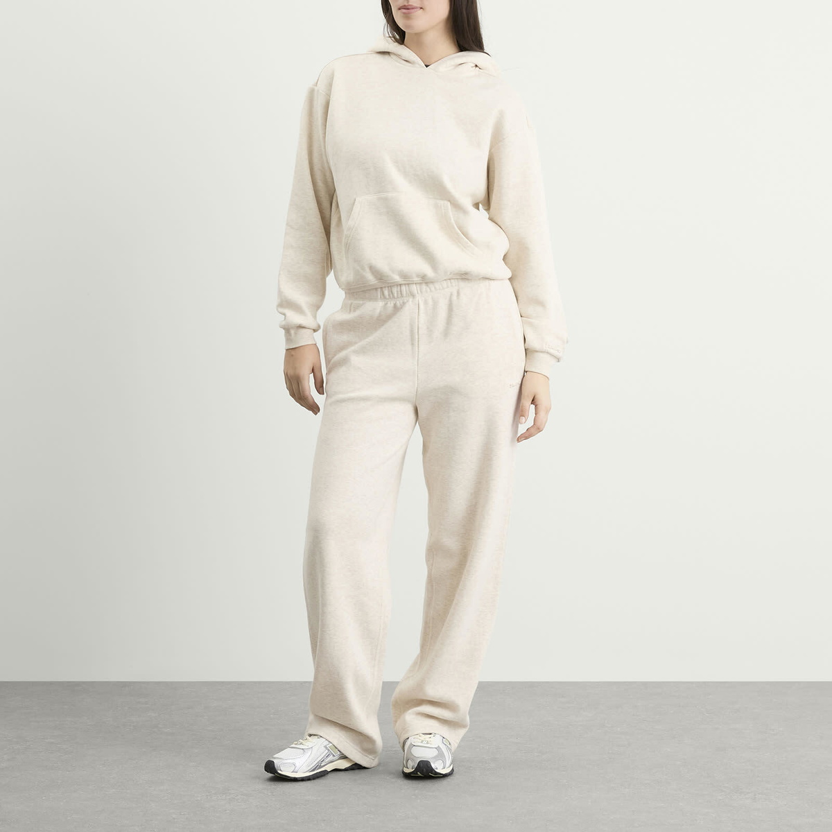 SKIMS Women's Cotton Fleece Classic Pullover Hoodie in Oatmeal Heather