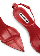 Jil Sander High 65 Leather Sandals Red