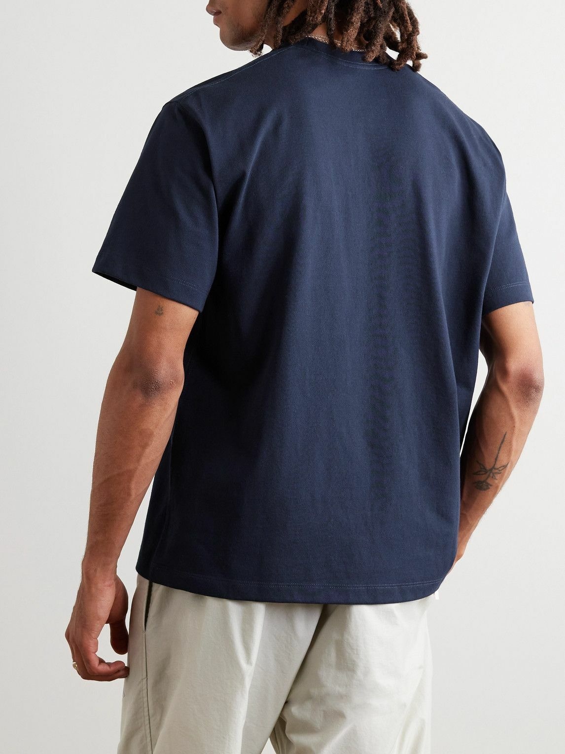 Danton - Logo-Appliquéd Cotton-Blend Jersey T-Shirt - Blue Danton