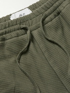 Mr P. - Straight-Leg Waffle-Knit Organic Cotton Drawstring Shorts - Green