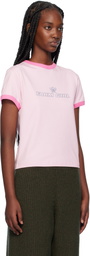 Sky High Farm Workwear Pink 'Farm Girl' Ringer T-shirt