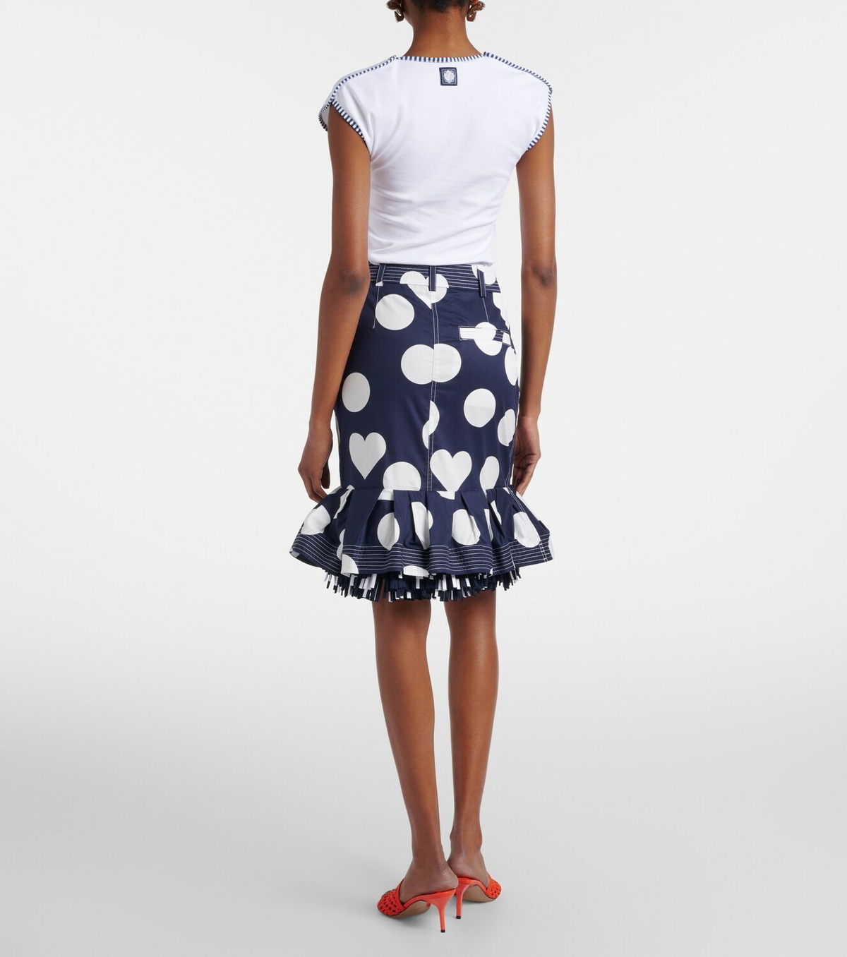 Jacquemus Cabana printed cotton poplin midi skirt
