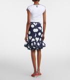 Jacquemus Cabana printed cotton poplin midi skirt