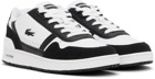 Lacoste White & Black T-Clip Leather Sneakers