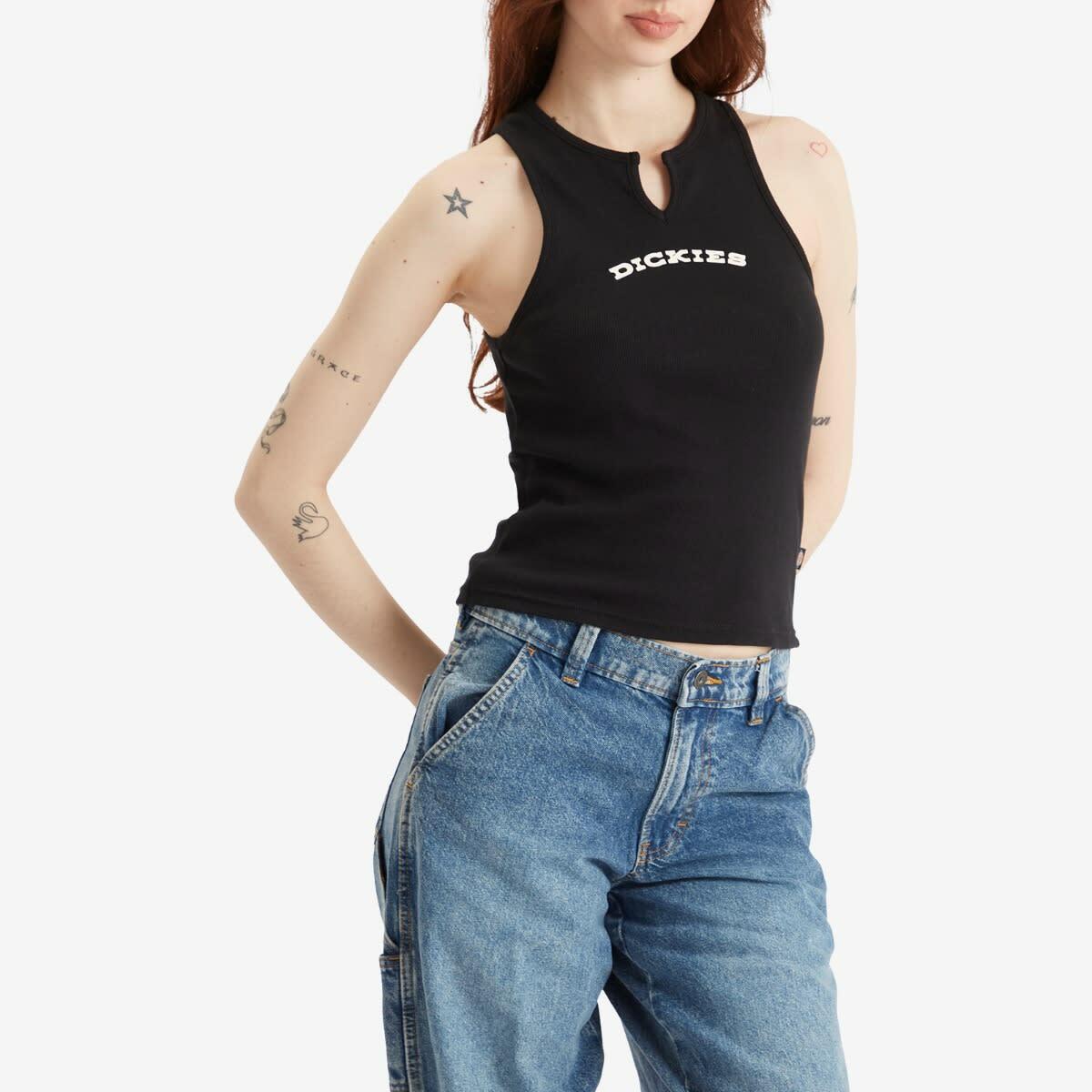 Dickies Women's V-Neck Logo Vest in Black