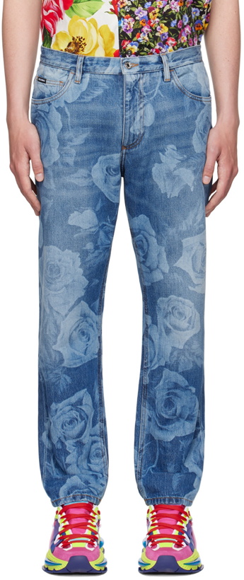 Photo: Dolce & Gabbana Blue Loose Jeans