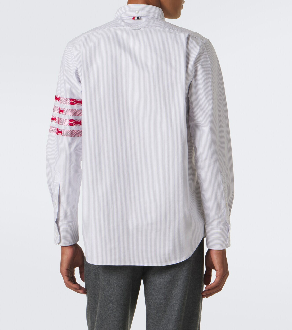 Thom Browne 4-Bar striped cotton Oxford shirt