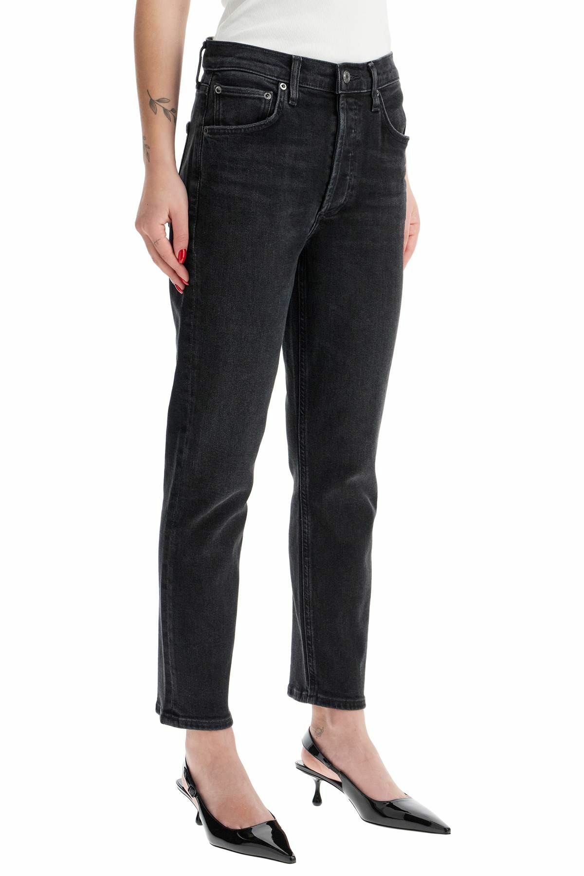 AGOLDE cropped riley jeans by Black AGOLDE
