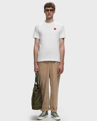 Comme Des Garçons Play T Shirt Red Emblem Knit White - Mens - Shortsleeves