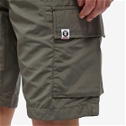 Men's AAPE Now Silicon Badge Cargo Shorts in Castor Grey