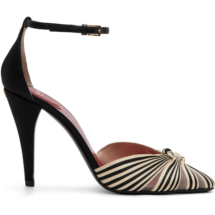 Photo: Valentino Garavani Black & Off-White Annine Satin Heels