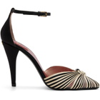 Valentino Garavani Black & Off-White Annine Satin Heels