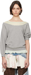 ALL-IN Gray Off Shoulder Sweatshirt