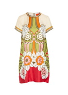LA Double J Swing Printed Silk Mini Dress Multicoloured
