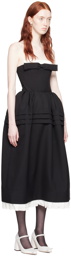 Shushu/Tong Black Flower Bud Midi Dress