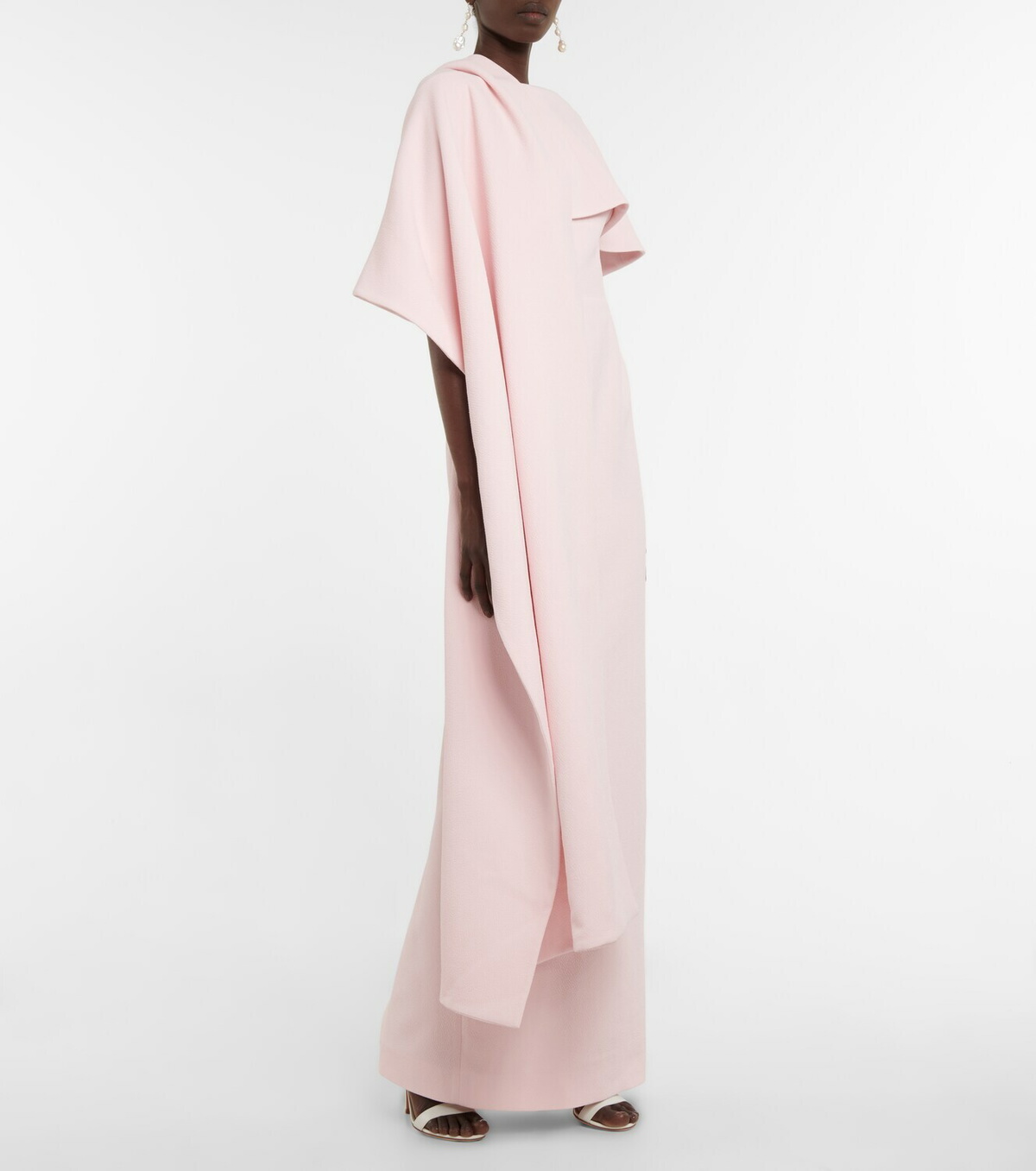 emilia wickstead pink cape dress Emilia Wickstead Raspberry V-Neck Cape Maxi Dress Size 8 UK