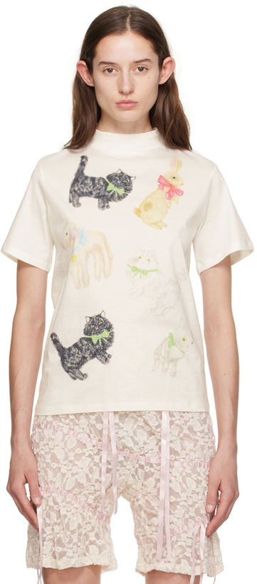 Yuhan Wang White Horse Long Sleeve T-Shirt Yuhan Wang｜長袖
