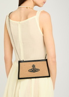 Vivienne Westwood Logo-appliquéd Raffia Clutch - Natural - One Size