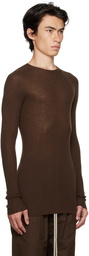 Rick Owens Brown Ribbed Sweater