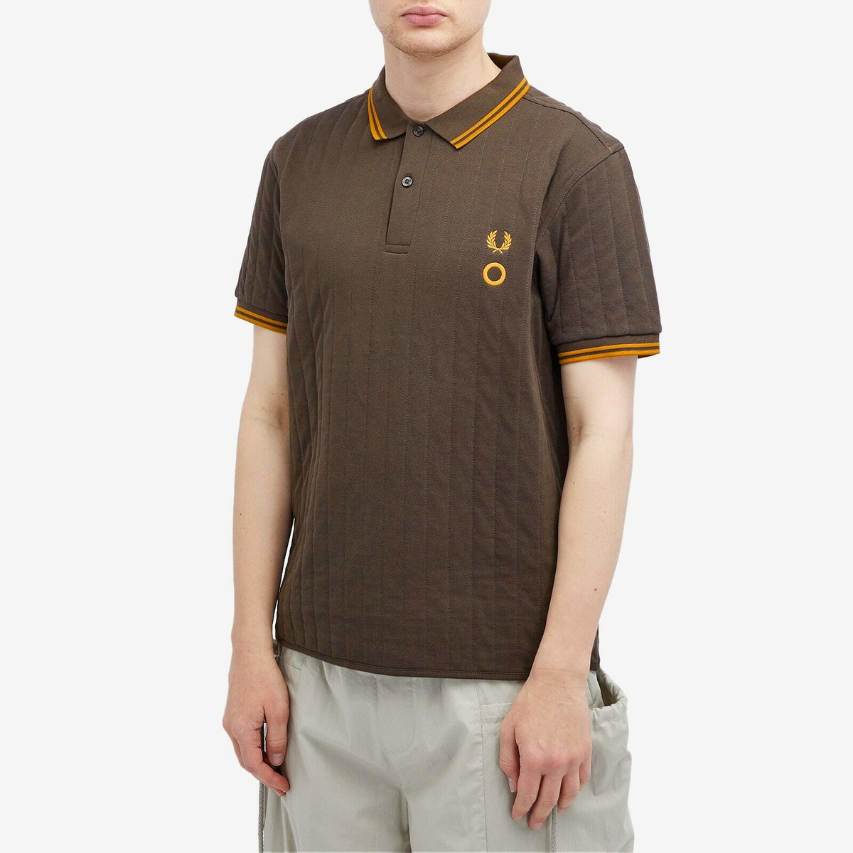 トップス CRAIG GREEN FIN POLO TOP - BLACK Fred Perry Men's x Craig Green Double Layer Long Sleeve Polo