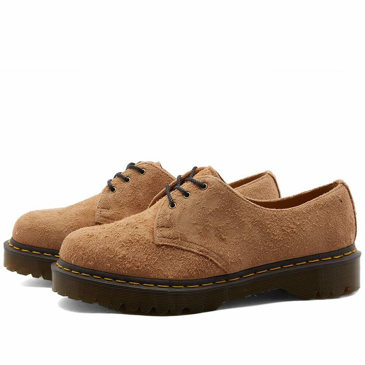 Photo: Dr. Martens Men's 1461 Bex 3 Eye Shoe in Sandy Tan Tufted Suede