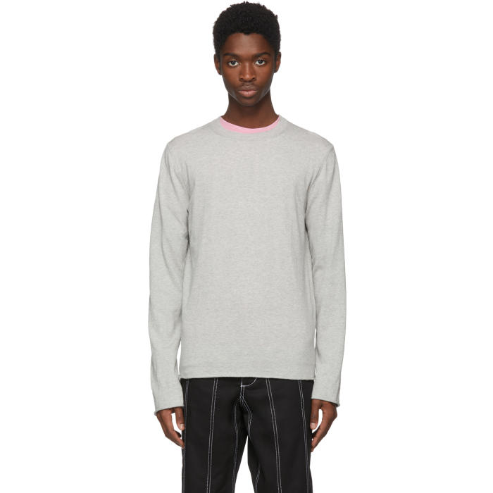 Photo: Comme des Garçons Shirt Grey Cotton Crewneck Sweater