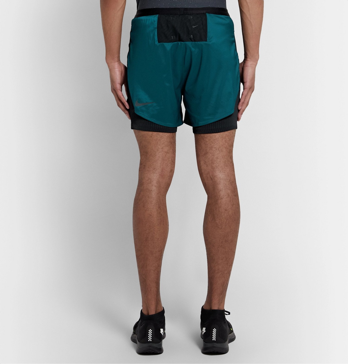 Nike Running - Tech Pack 2-in-1 Slim-Fit Ribbed Stretch-Jersey and Ripstop  Shorts - Green Nike Running